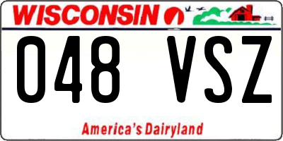 WI license plate 048VSZ