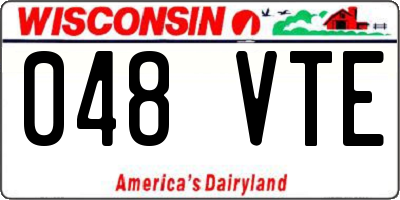 WI license plate 048VTE