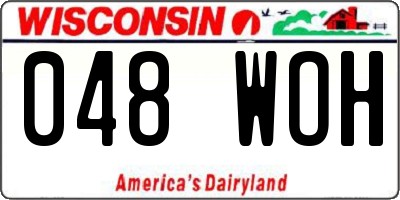 WI license plate 048WOH
