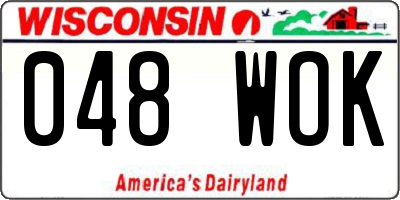 WI license plate 048WOK