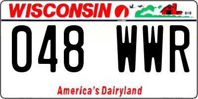 WI license plate 048WWR