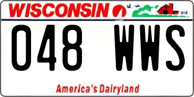WI license plate 048WWS