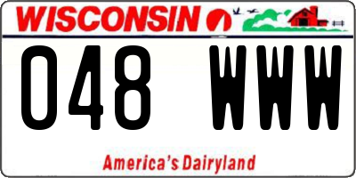 WI license plate 048WWW