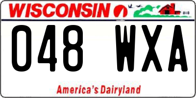 WI license plate 048WXA