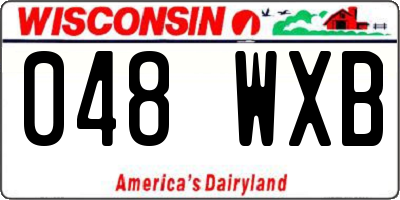WI license plate 048WXB