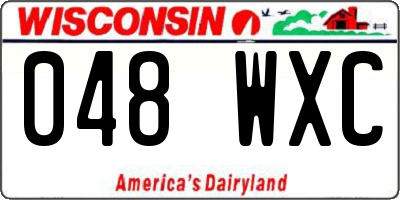 WI license plate 048WXC