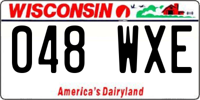 WI license plate 048WXE