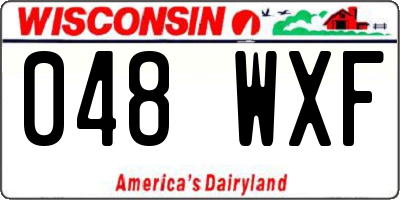 WI license plate 048WXF