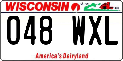 WI license plate 048WXL