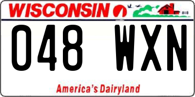 WI license plate 048WXN