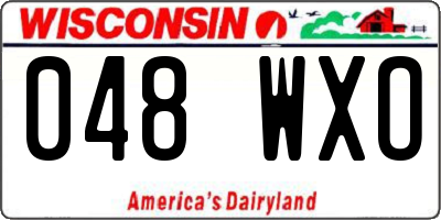WI license plate 048WXO