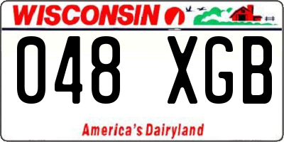 WI license plate 048XGB