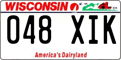 WI license plate 048XIK