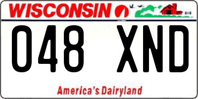 WI license plate 048XND