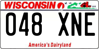 WI license plate 048XNE