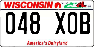 WI license plate 048XOB