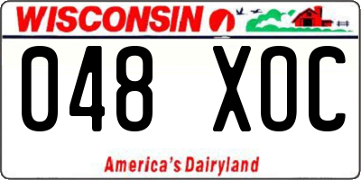 WI license plate 048XOC