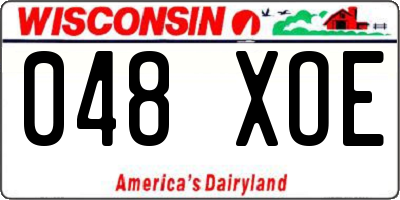 WI license plate 048XOE