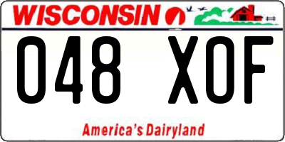 WI license plate 048XOF