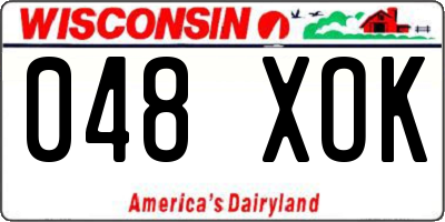 WI license plate 048XOK