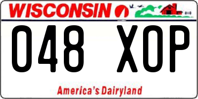 WI license plate 048XOP