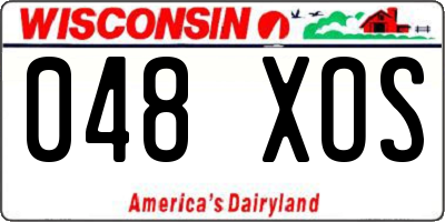 WI license plate 048XOS