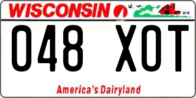 WI license plate 048XOT