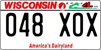 WI license plate 048XOX