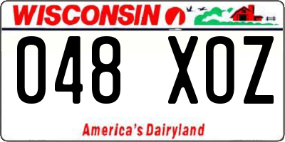WI license plate 048XOZ