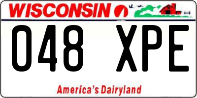 WI license plate 048XPE