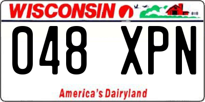 WI license plate 048XPN