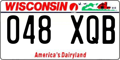 WI license plate 048XQB
