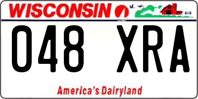 WI license plate 048XRA