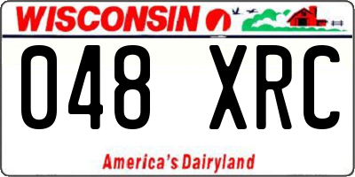WI license plate 048XRC