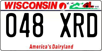 WI license plate 048XRD