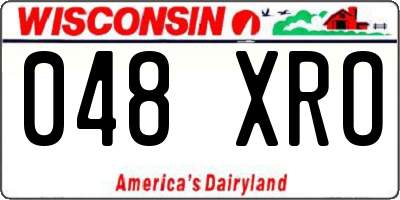 WI license plate 048XRO