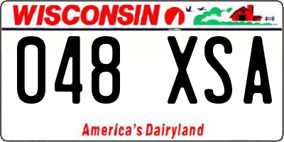 WI license plate 048XSA