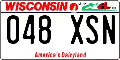 WI license plate 048XSN