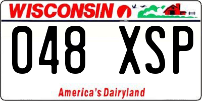 WI license plate 048XSP