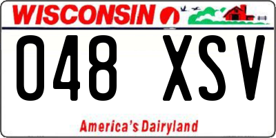 WI license plate 048XSV