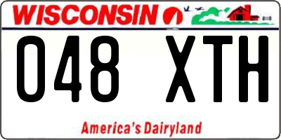 WI license plate 048XTH