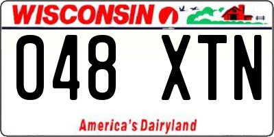 WI license plate 048XTN