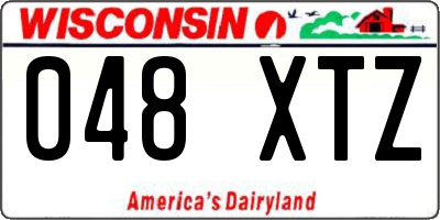 WI license plate 048XTZ