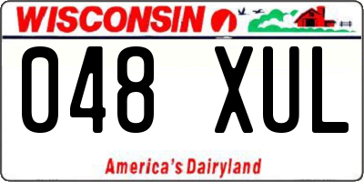 WI license plate 048XUL