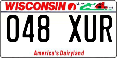 WI license plate 048XUR