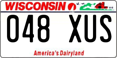 WI license plate 048XUS