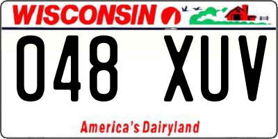 WI license plate 048XUV