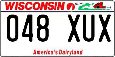 WI license plate 048XUX