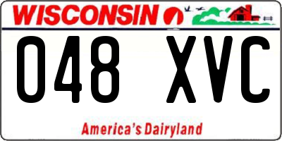 WI license plate 048XVC