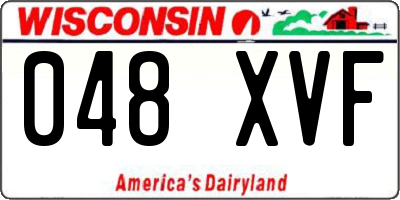 WI license plate 048XVF